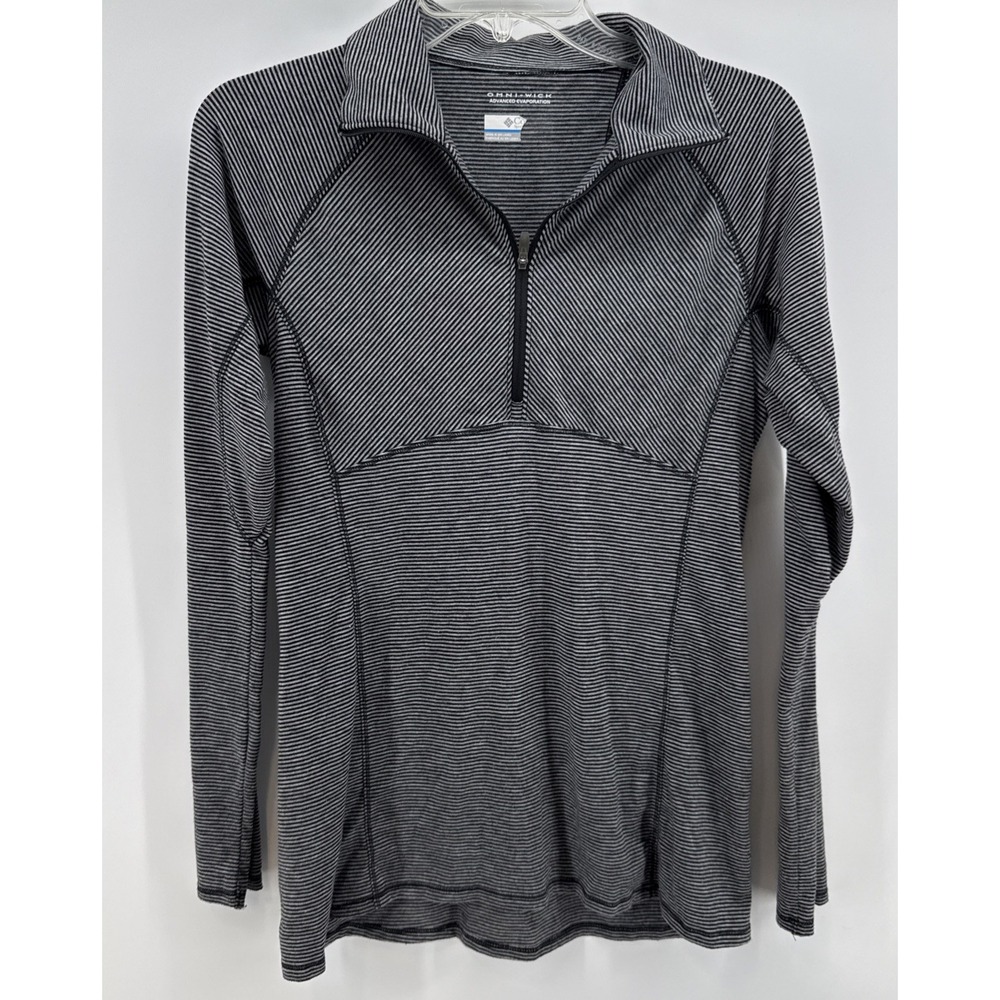 COLUMBIA Striped‎ Omni Wick Shirt M with zipper front